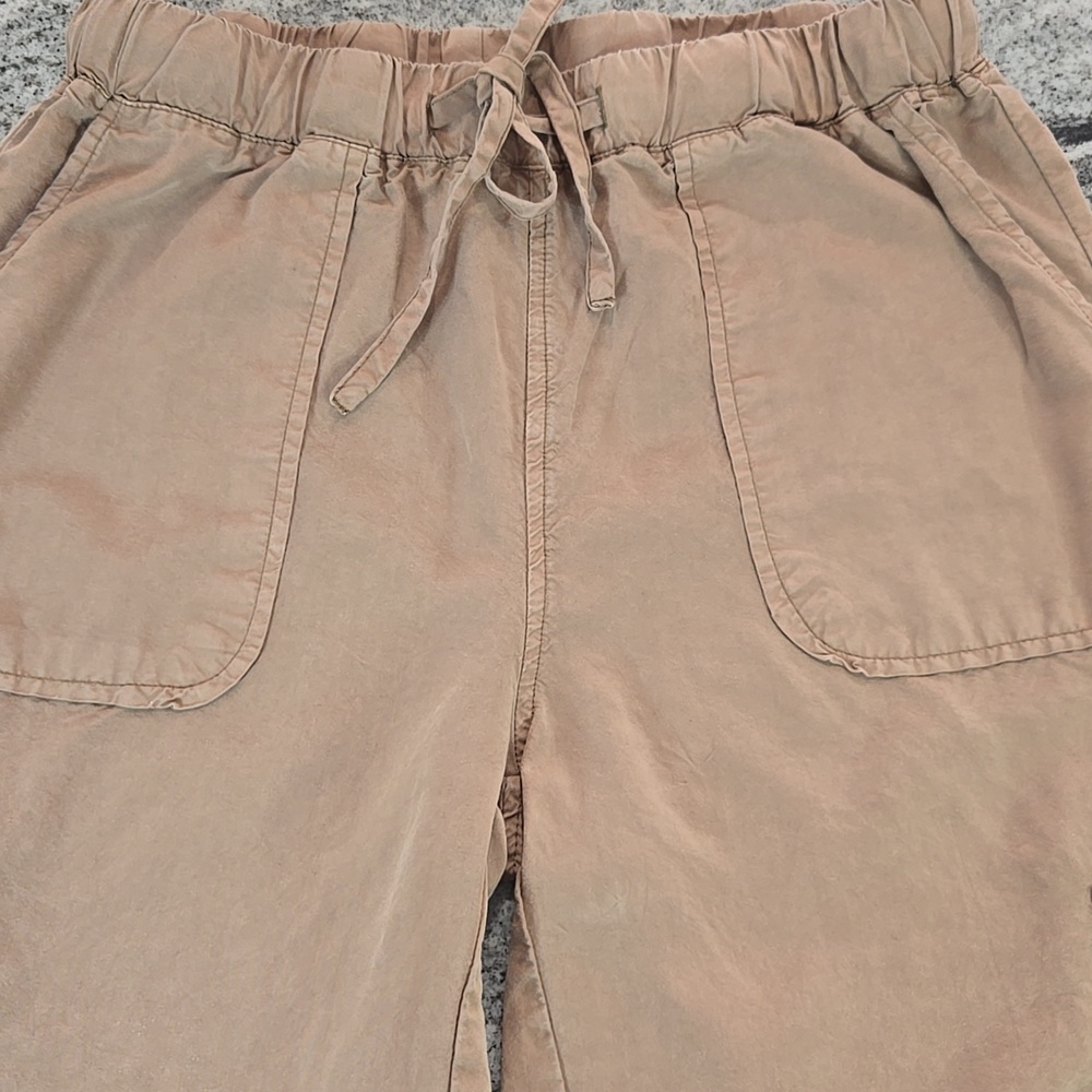Thread & Supply Size Medium Silky Soft Cafe Mocha Elastic Drawstring Cargo Pants